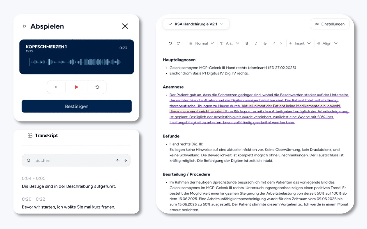 Product demo screenshot